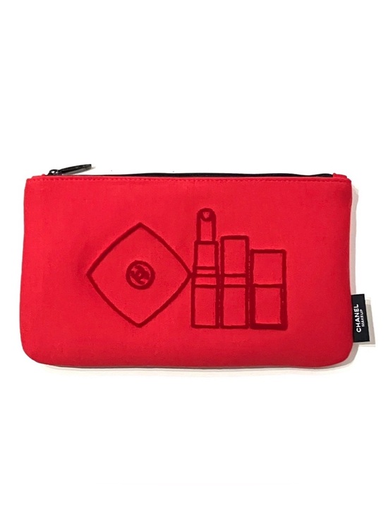 CHANEL Handbags - Chanel Red Makeup Bag Pouch
